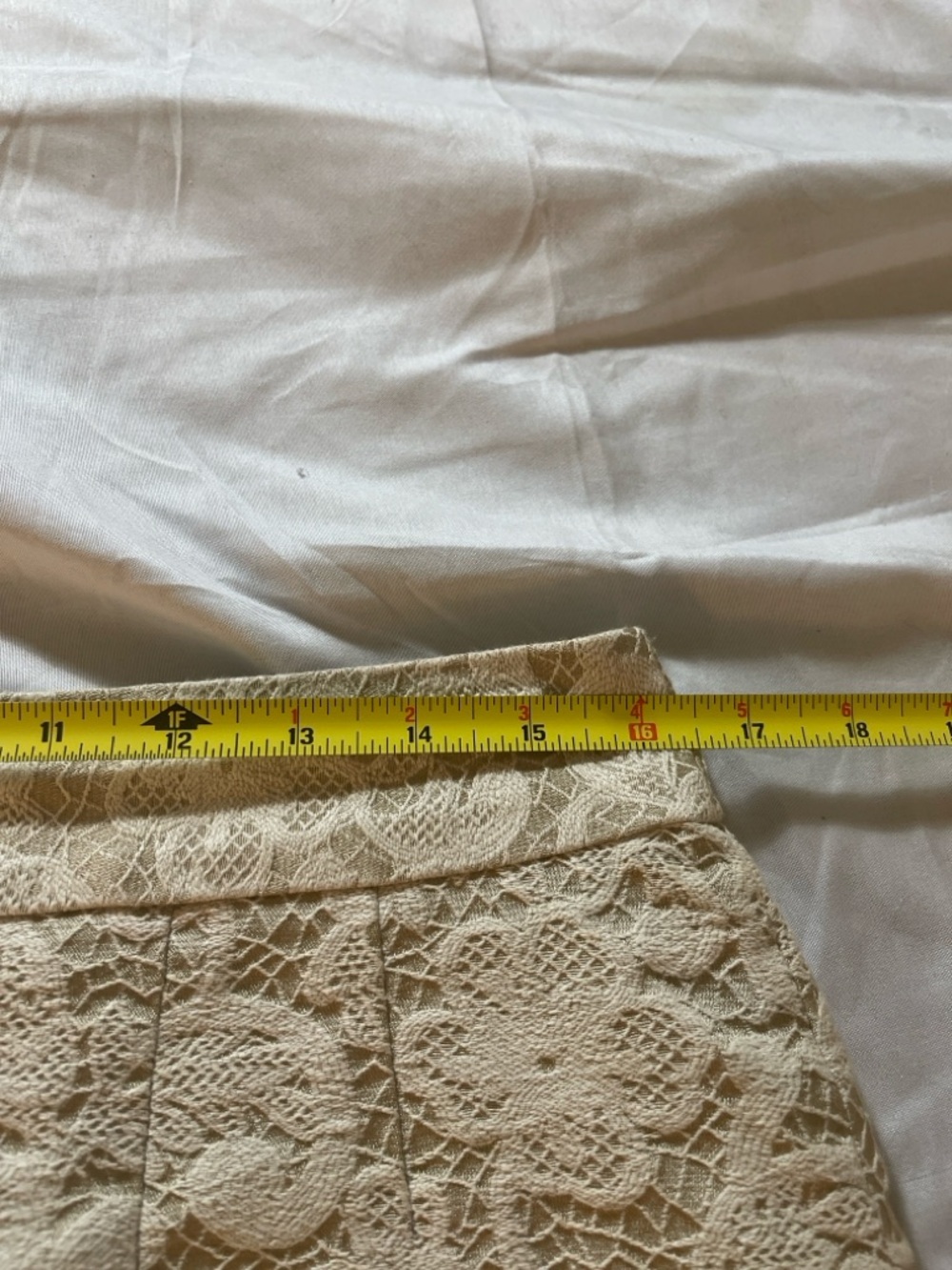 Banana Republic Lace Skirt Cream Size 10 Pencil Lined Elegant Work Occasion - Picture 9 of 9